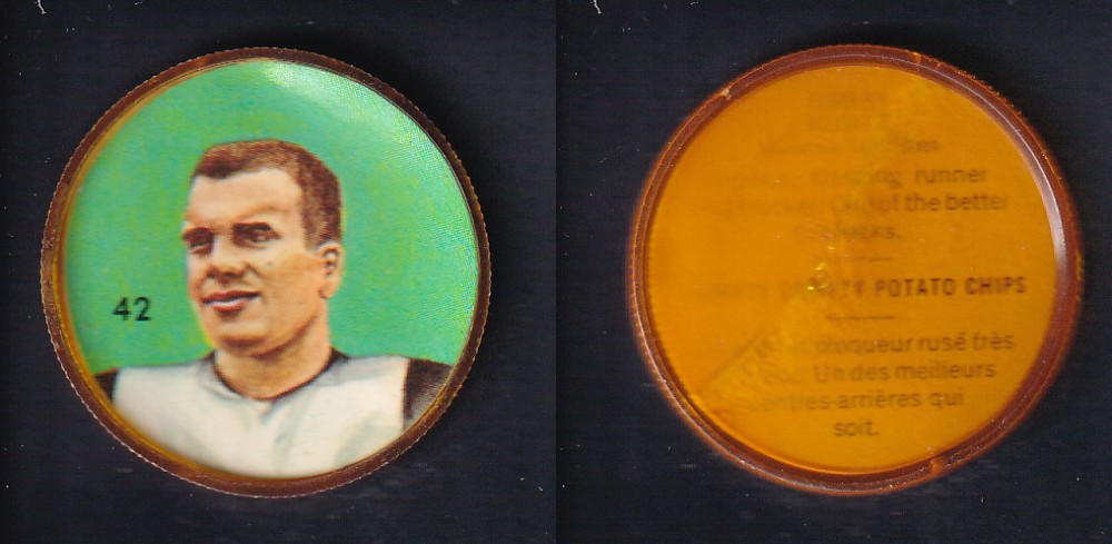 1963 CFL NALLEY'S FOOTBALL COIN #42 B. KUNTZ photo