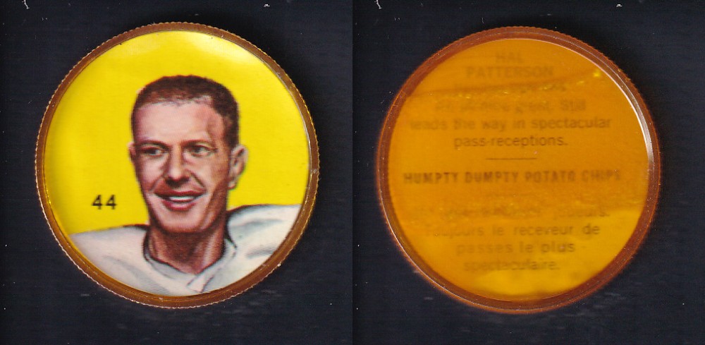 1963 CFL NALLEY'S FOOTBALL COIN #44 H. PATTERSON photo