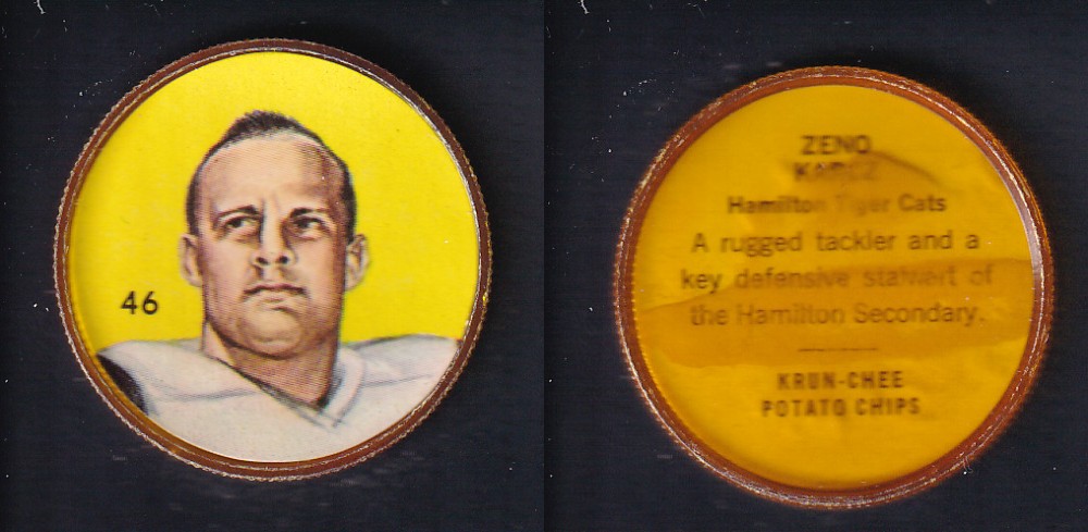 1963 CFL NALLEY'S FOOTBALL COIN #46 Z. KARCZ photo