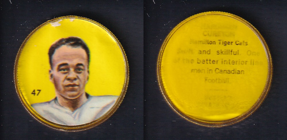 1963 CFL NALLEY'S FOOTBALL COIN #47 H. CURETON photo