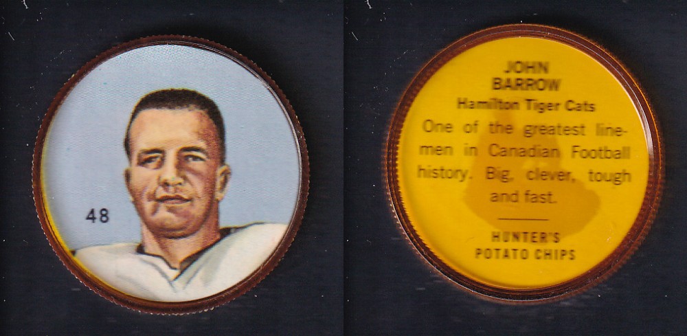 1963 CFL NALLEY'S FOOTBALL COIN #48 J. BARROW photo