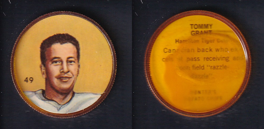 1963 CFL NALLEY'S FOOTBALL COIN #49 T. GRANT photo