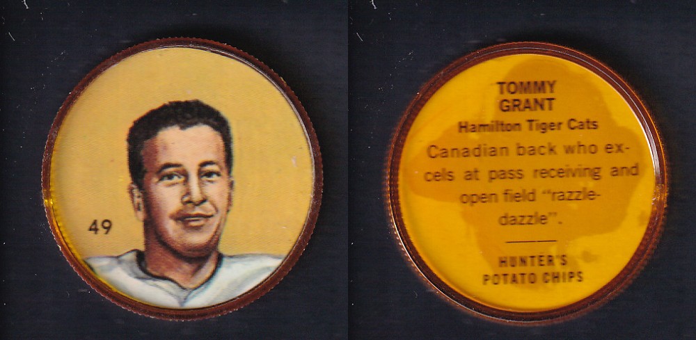 1963 CFL NALLEY'S FOOTBALL COIN #49 T. GRANT photo