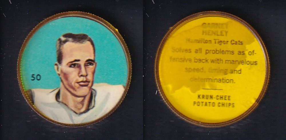 1963 CFL NALLEY'S FOOTBALL COIN #50 G. HENLEY photo