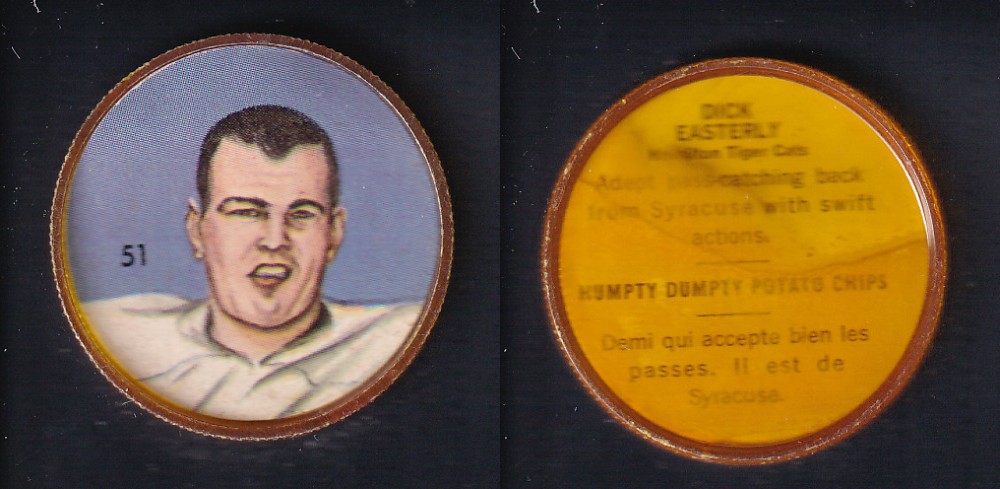 1963 CFL NALLEY'S FOOTBALL COIN #51 D. EASTERLY photo