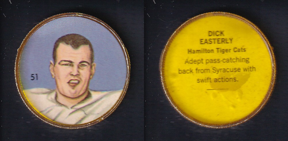 1963 CFL NALLEY'S FOOTBALL COIN #51 D. EASTERLY photo