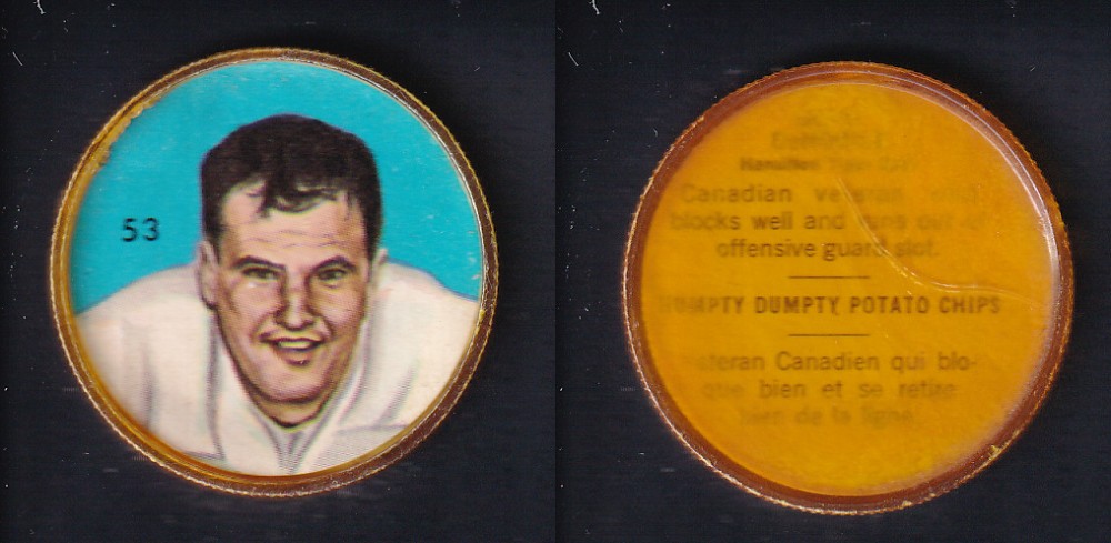 1963 CFL NALLEY'S FOOTBALL COIN #53 G. DeNOBILE photo