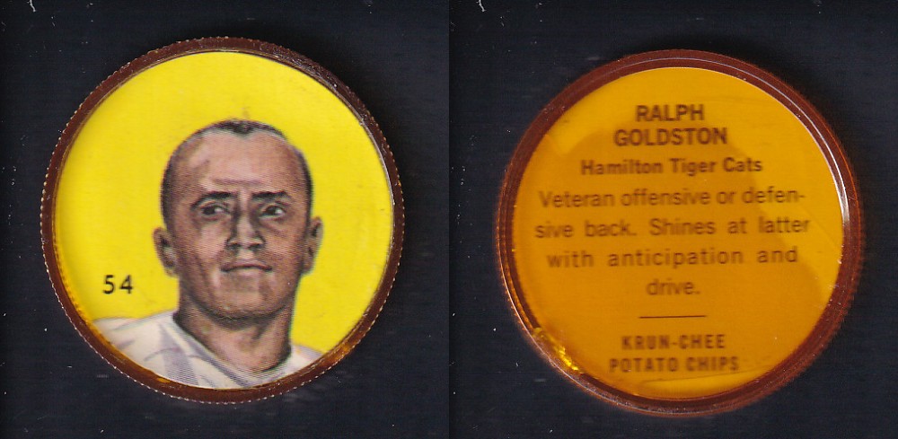 1963 CFL NALLEY'S FOOTBALL COIN #54 R. GOLDSTON photo