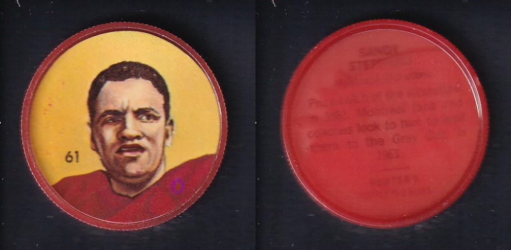 1963 CFL NALLEY'S FOOTBALL COIN #61 S. STEPHENS photo