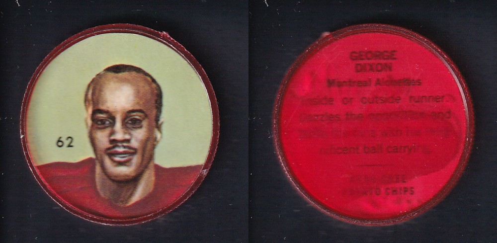 1963 CFL NALLEY'S FOOTBALL COIN #62 G. DIXON photo