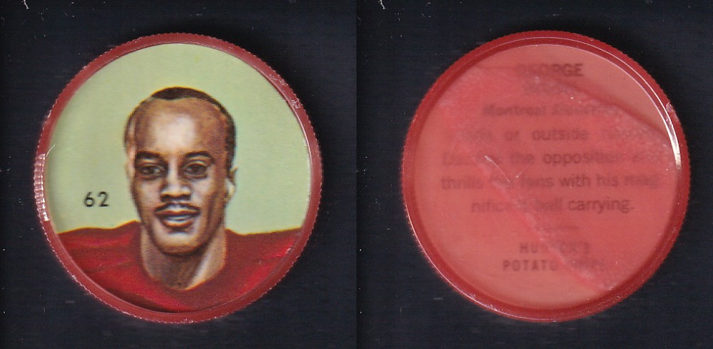 1963 CFL NALLEY'S FOOTBALL COIN #62 G. DIXON photo