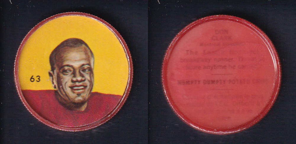 1963 CFL NALLEY'S FOOTBALL COIN #63 D. CLARK photo