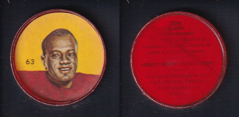 1963 CFL NALLEY'S FOOTBALL COIN #63 D. CLARK photo