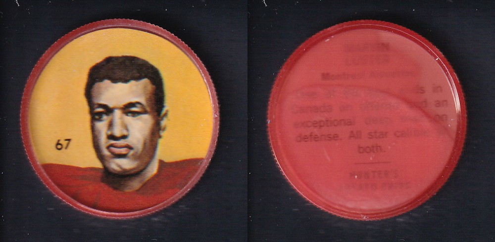 1963 CFL NALLEY'S FOOTBALL COIN #67 M. LUSTER photo