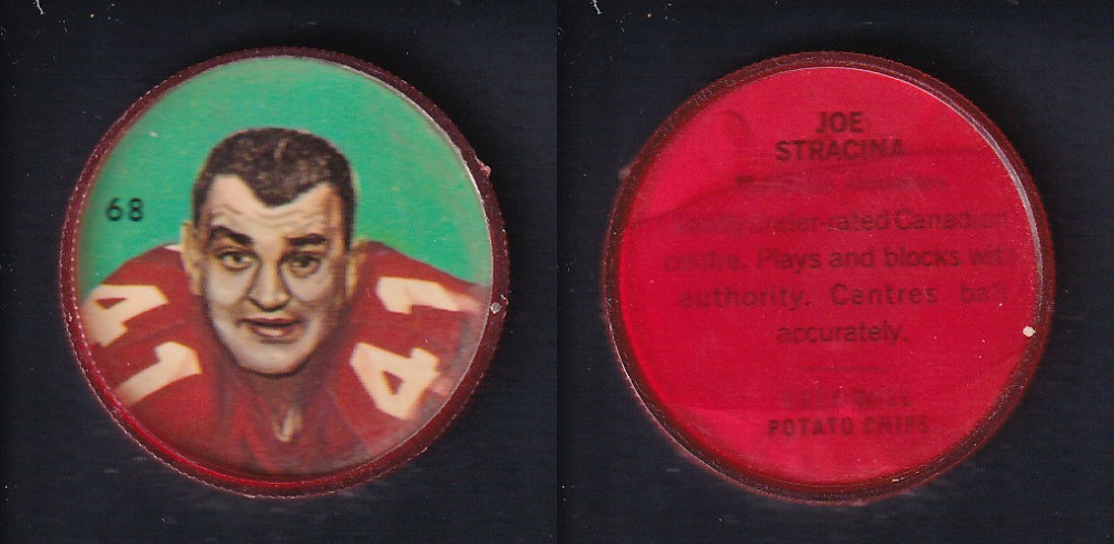 1963 CFL NALLEY'S FOOTBALL COIN #68 J. STRACINA photo