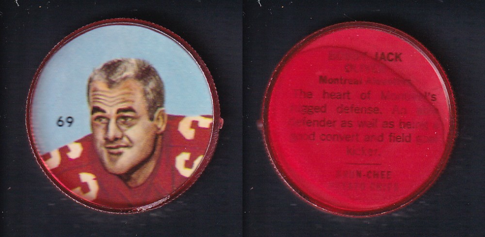 1963 CFL NALLEY'S FOOTBALL COIN #69 B. OLIVER photo