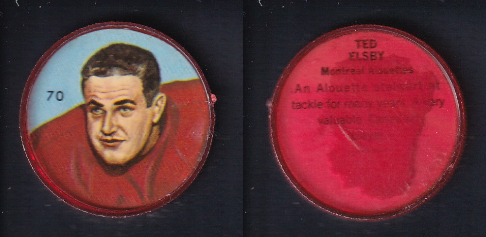 1963 CFL NALLEY'S FOOTBALL COIN #70 T. ELSBY photo