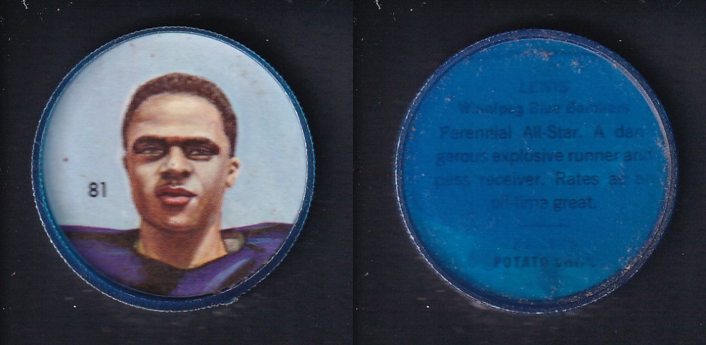 1963 CFL NALLEY'S FOOTBALL COIN #81 L. LEWIS photo