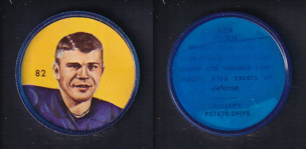 1963 CFL NALLEY'S FOOTBALL COIN #82 K. PLOEN photo