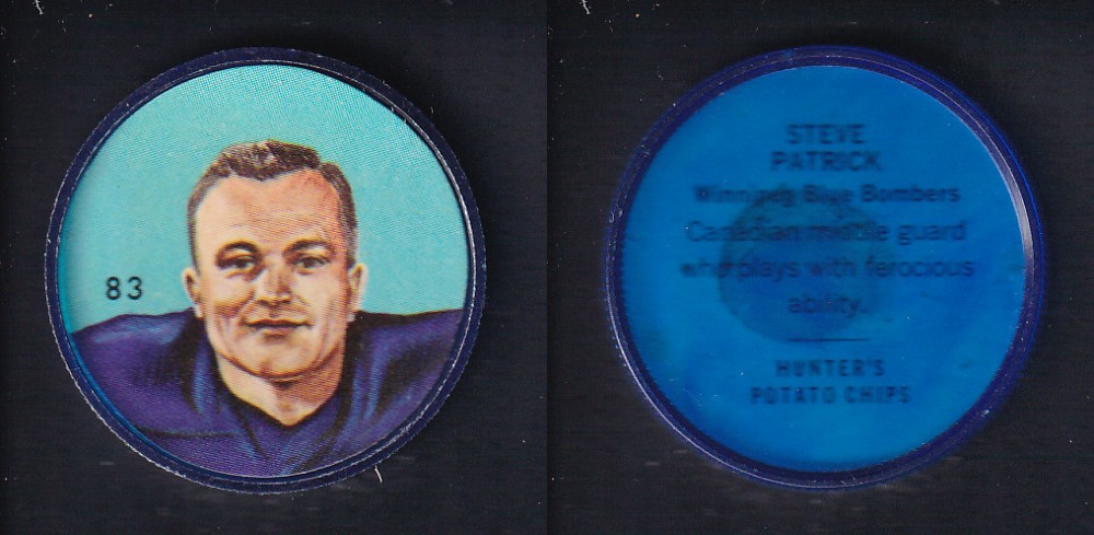 1963 CFL NALLEY'S FOOTBALL COIN #83 S. PATRICK photo