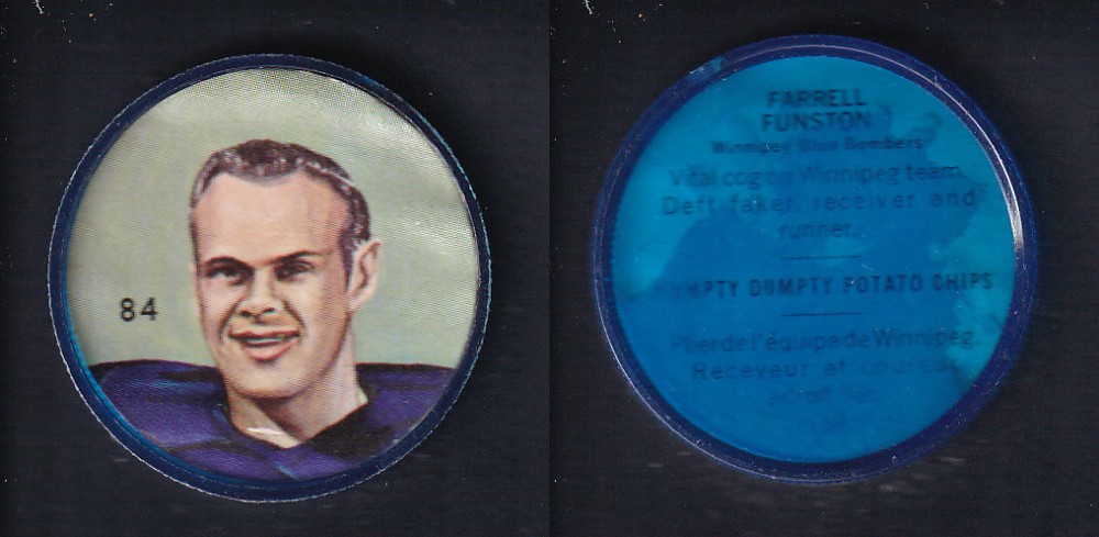 1963 CFL NALLEY'S FOOTBALL COIN #84 F. FUNSTON photo