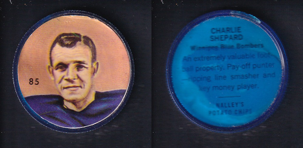 1963 CFL NALLEY'S FOOTBALL COIN #85 C. SHEPARD photo