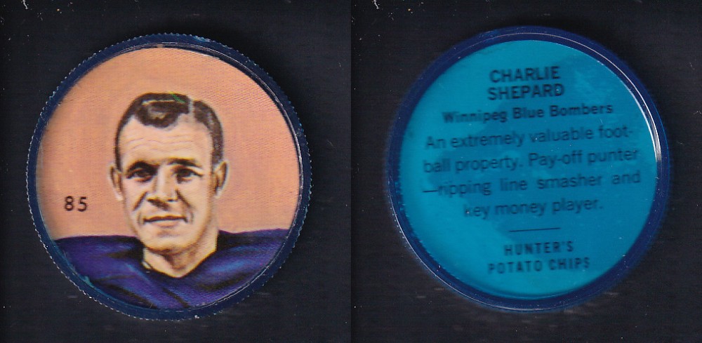 1963 CFL NALLEY'S FOOTBALL COIN #85 C. SHEPARD photo