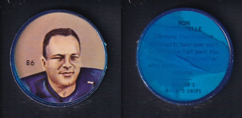 1963 CFL NALLEY'S FOOTBALL COIN #86 R. LATOURELLE photo