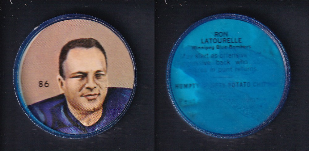 1963 CFL NALLEY'S FOOTBALL COIN #86 R. LATOURELLE photo