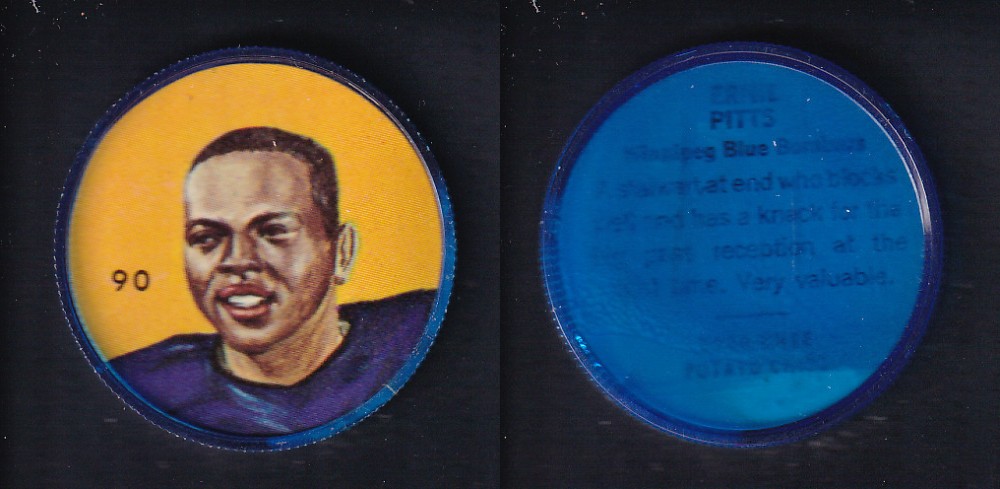 1963 CFL NALLEY'S FOOTBALL COIN #90 E. PITTS photo