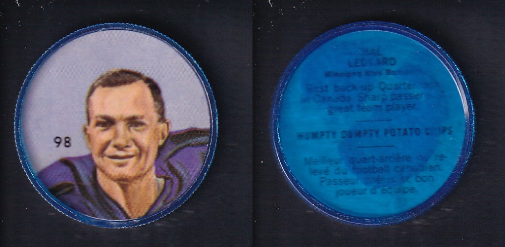 1963 CFL NALLEY'S FOOTBALL COIN #98 H. LEDYARD photo