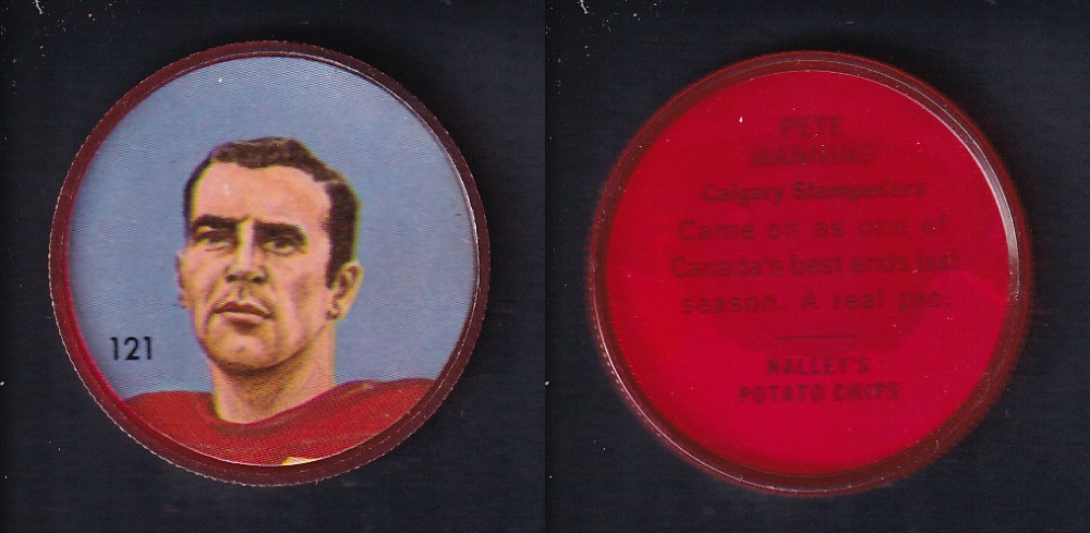 1963 CFL NALLEY'S FOOTBALL COIN #121 P. MANNING photo