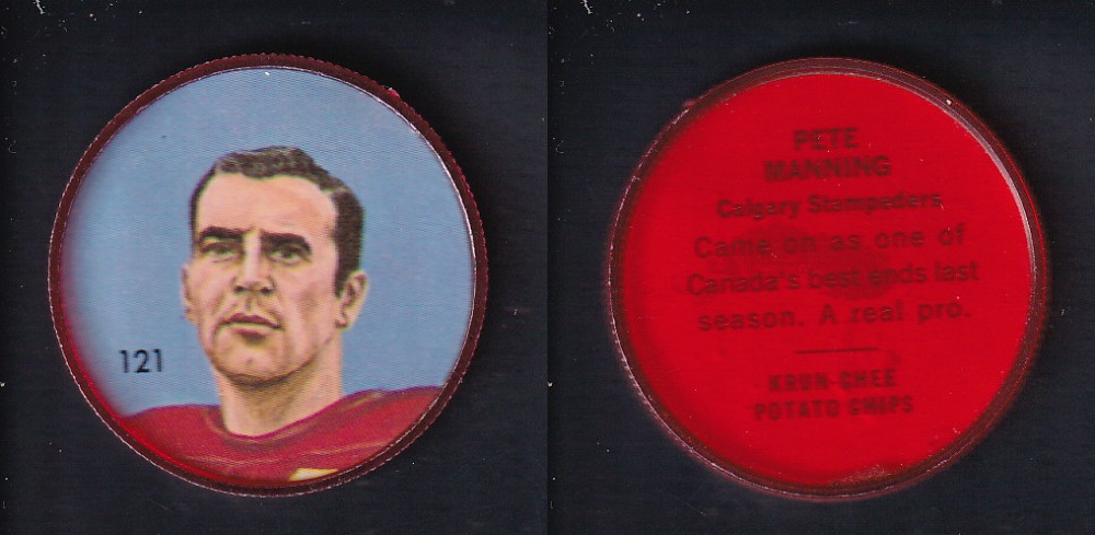 1963 CFL NALLEY'S FOOTBALL COIN #121 P. MANNING photo