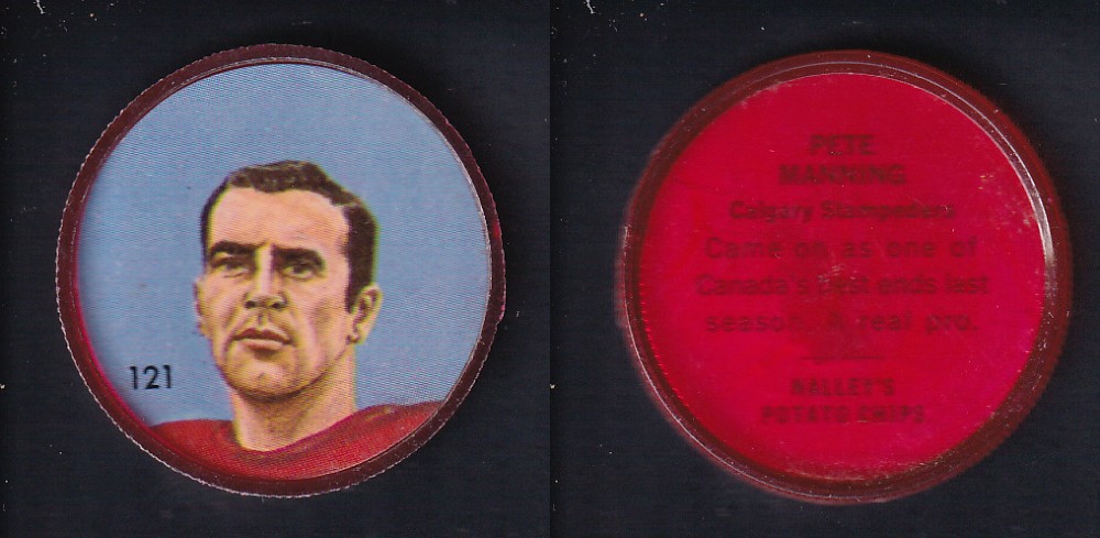 1963 CFL NALLEY'S FOOTBALL COIN #121 P. MANNING photo