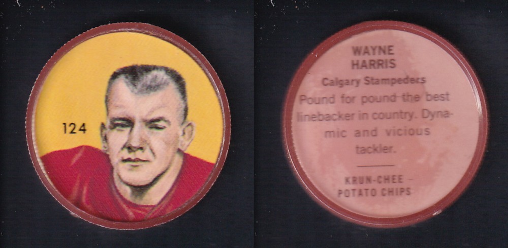 1963 CFL NALLEY'S FOOTBALL COIN #124 W. HARRIS photo