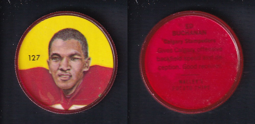 1963 CFL NALLEY'S FOOTBALL COIN #127 E. BUCHANAN photo