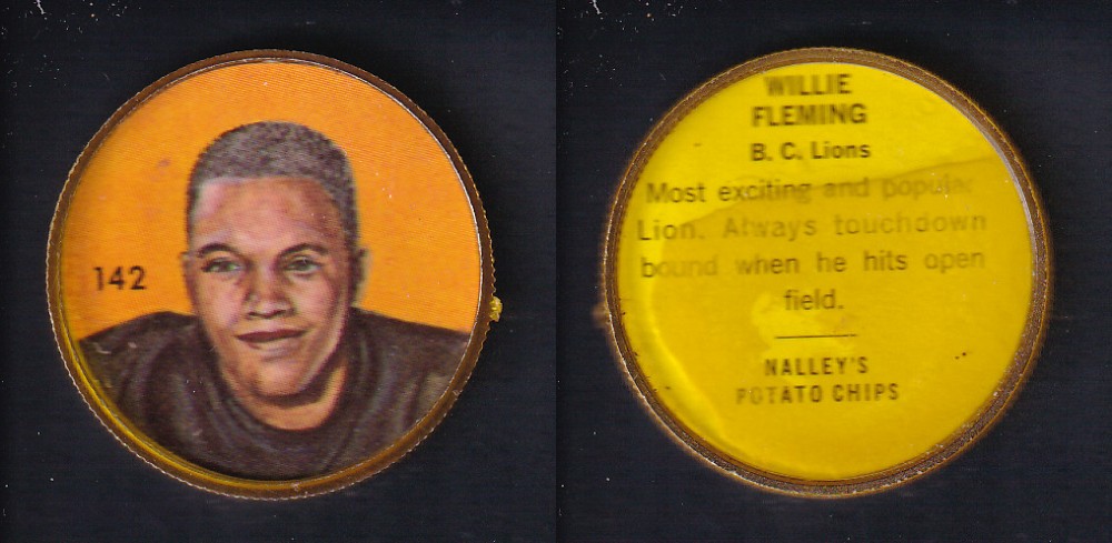 1963 CFL NALLEY'S FOOTBALL COIN #142 W. FLEMING photo