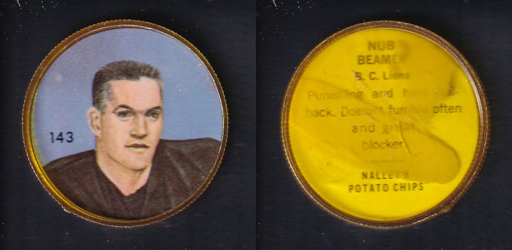 1963 CFL NALLEY'S FOOTBALL COIN #143 N. BEAMER photo