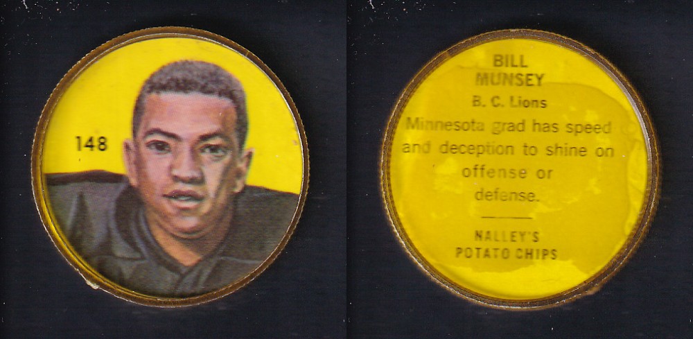 1963 CFL NALLEY'S FOOTBALL COIN #148 B. MUNSEY photo