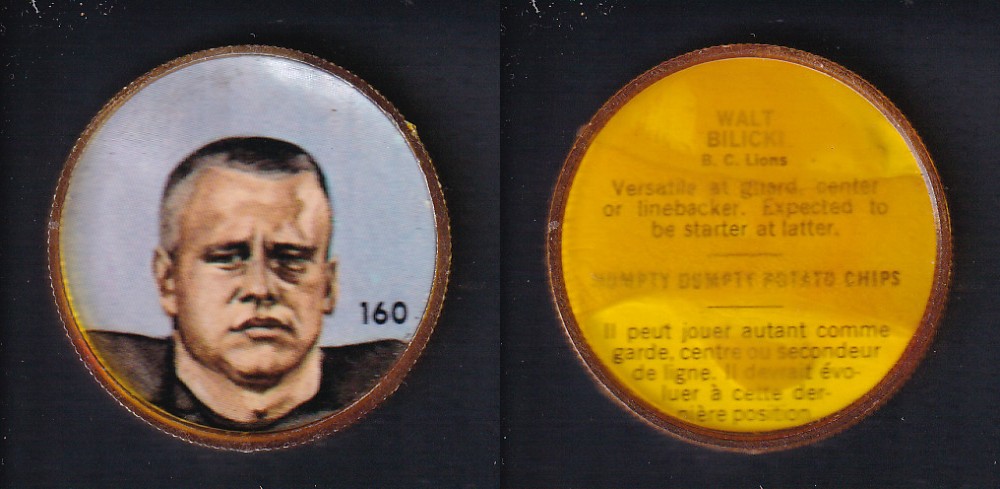 1963 CFL NALLEY'S FOOTBALL COIN #160 W. BILICKI photo