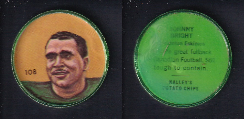 1963 CFL NALLEY'S FOOTBALL COIN #108 J. BRIGHT photo