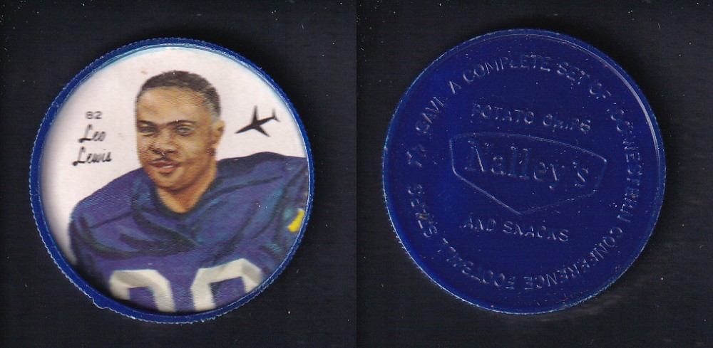 1964 CFL NALLEY'S FOOTBALL COIN #82 L. LEWIS photo