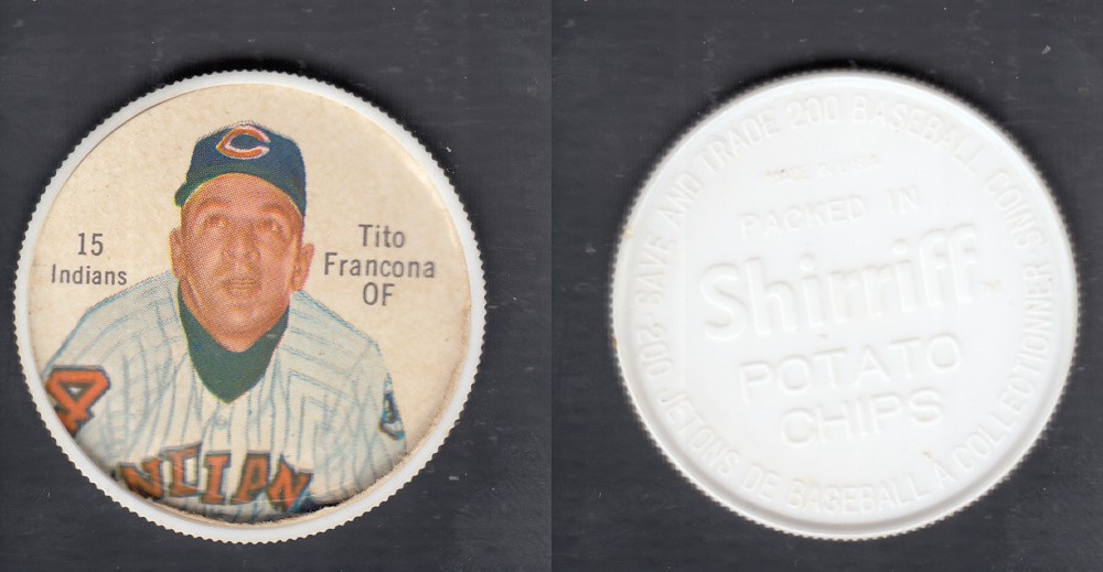 1962 SHIRRIFF BASEBALL COIN #15 T. FRANCONA photo
