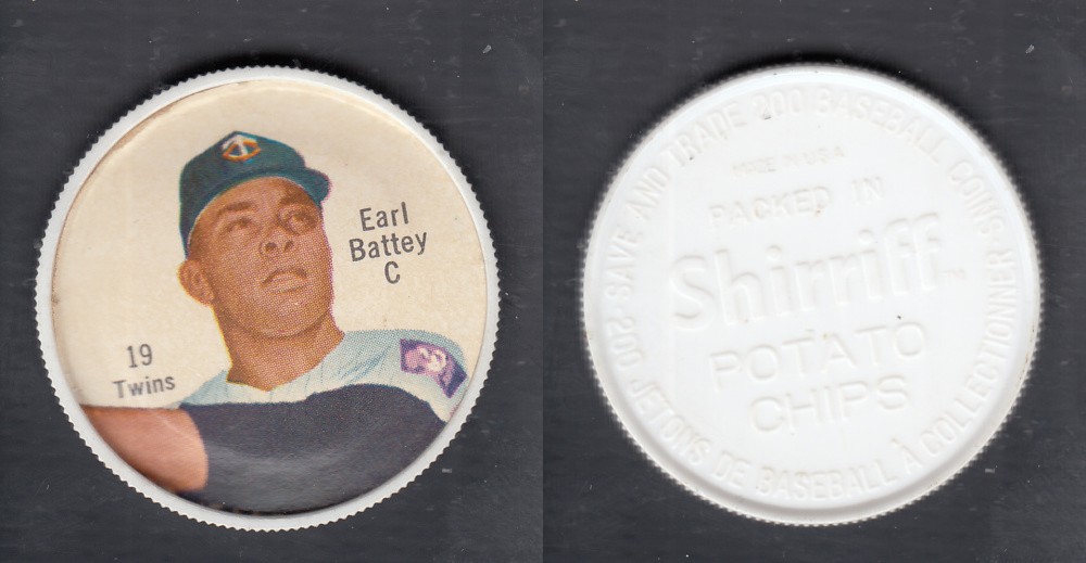 1962 SHIRRIFF BASEBALL COIN #19 E. BATTEY photo
