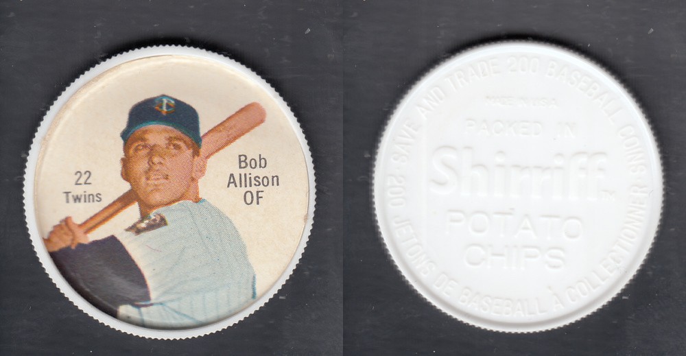 1962 SHIRRIFF BASEBALL COIN #22 B. ALLISON photo