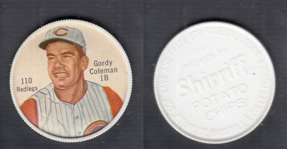 1962 SHIRRIFF BASEBALL COIN #110 G. COLEMAN photo