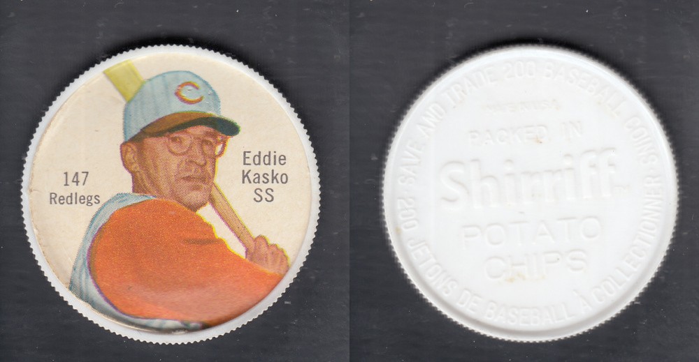 1962 SHIRRIFF BASEBALL COIN #147 E. KASKO photo