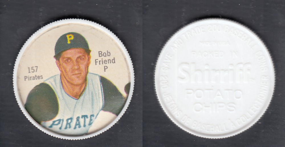 1962 SHIRRIFF BASEBALL COIN #157 B. FRIEND photo
