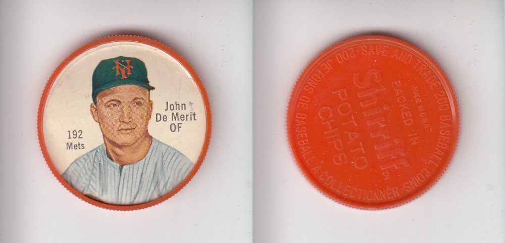 1962 SHIRRIFF BASEBALL COIN #192 J. DE MERIT photo