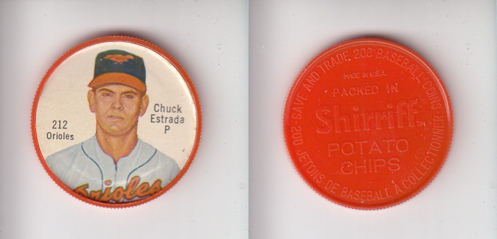 1962 SHIRRIFF BASEBALL COIN #212 C. ESTRADA photo